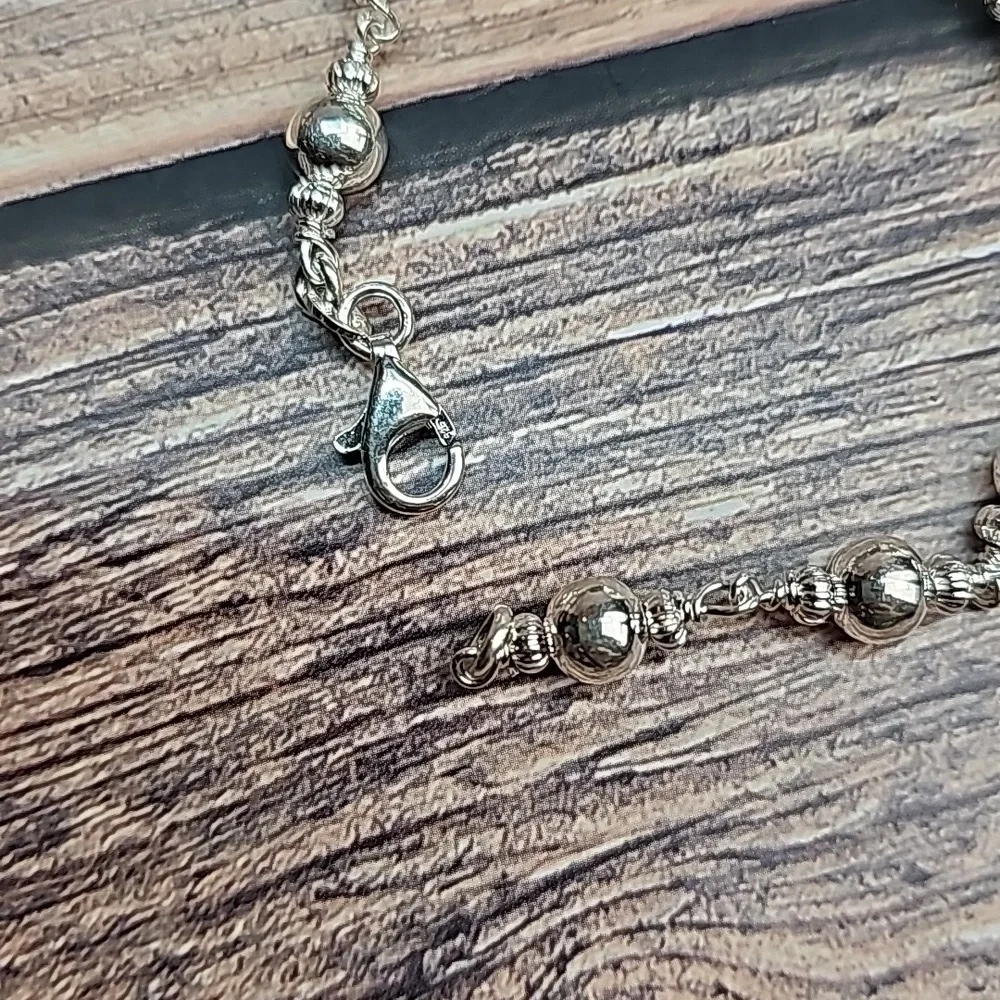 SILVER BALL AND CHAIN FASHION BRACELET